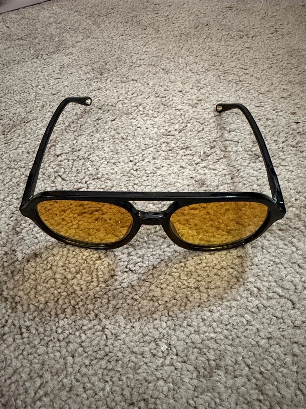 Women's Black Frame Sunglasses with Amber Lenses